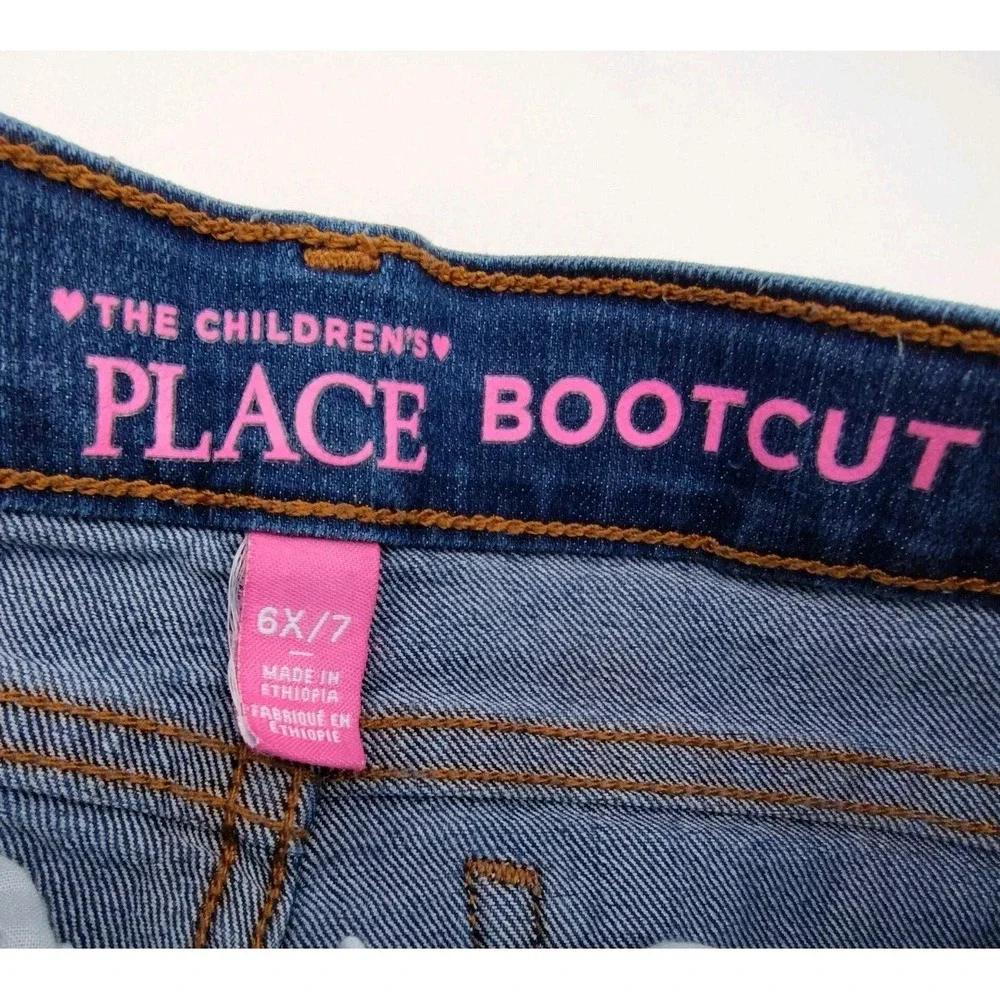 Childrens Place Jeans Youth Girls 8 Blue‎ Bootcut Stretch Adjust📸SEE📏📸